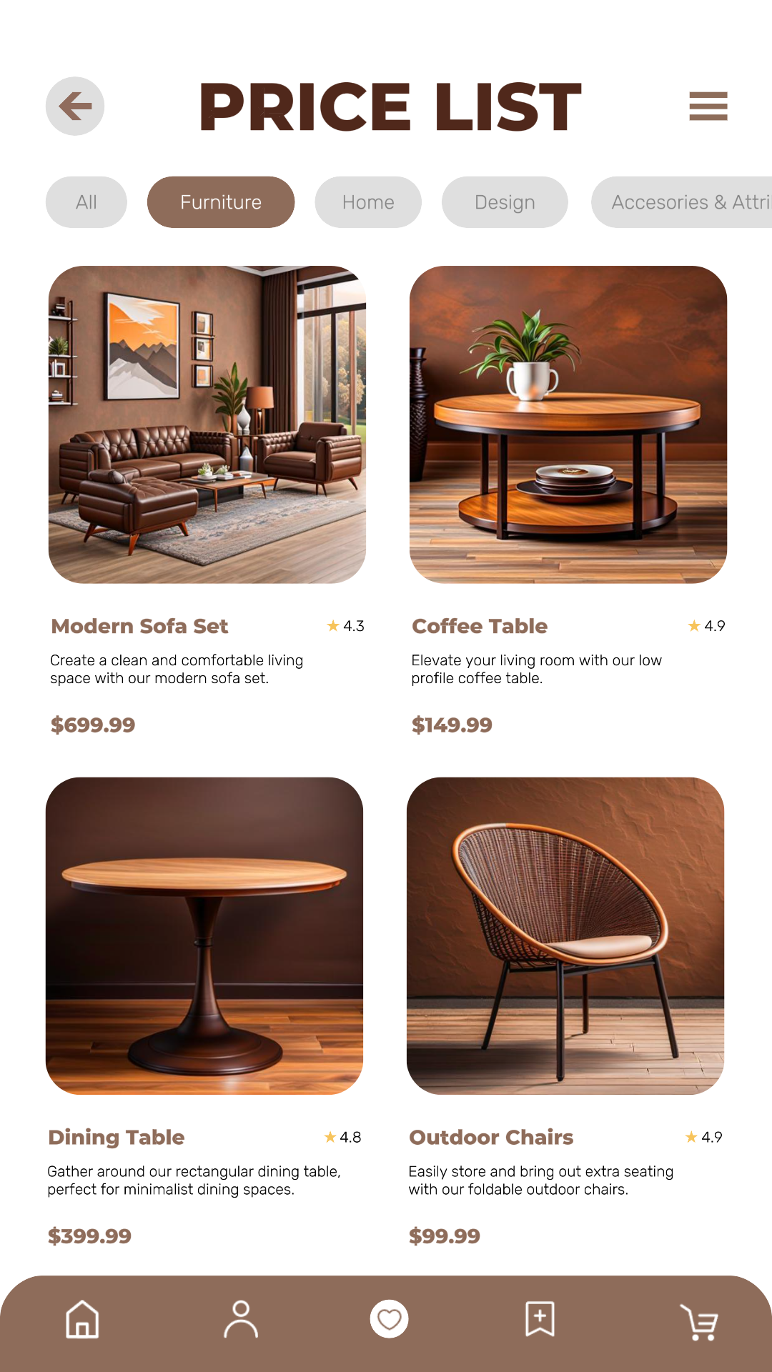 Furniture Pricelist Instagram Story Modern