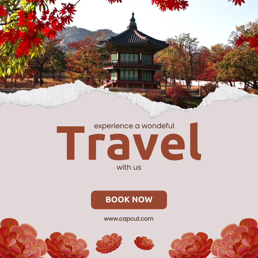 Poster Pemasaran Perjalanan Posting Instagram Bepergian bersama kami