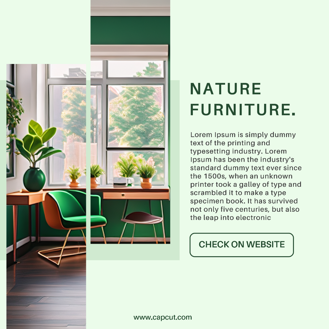 Muebles De Habitación Pantalla De Acento Verde Publicación De Instagram Minimalista
