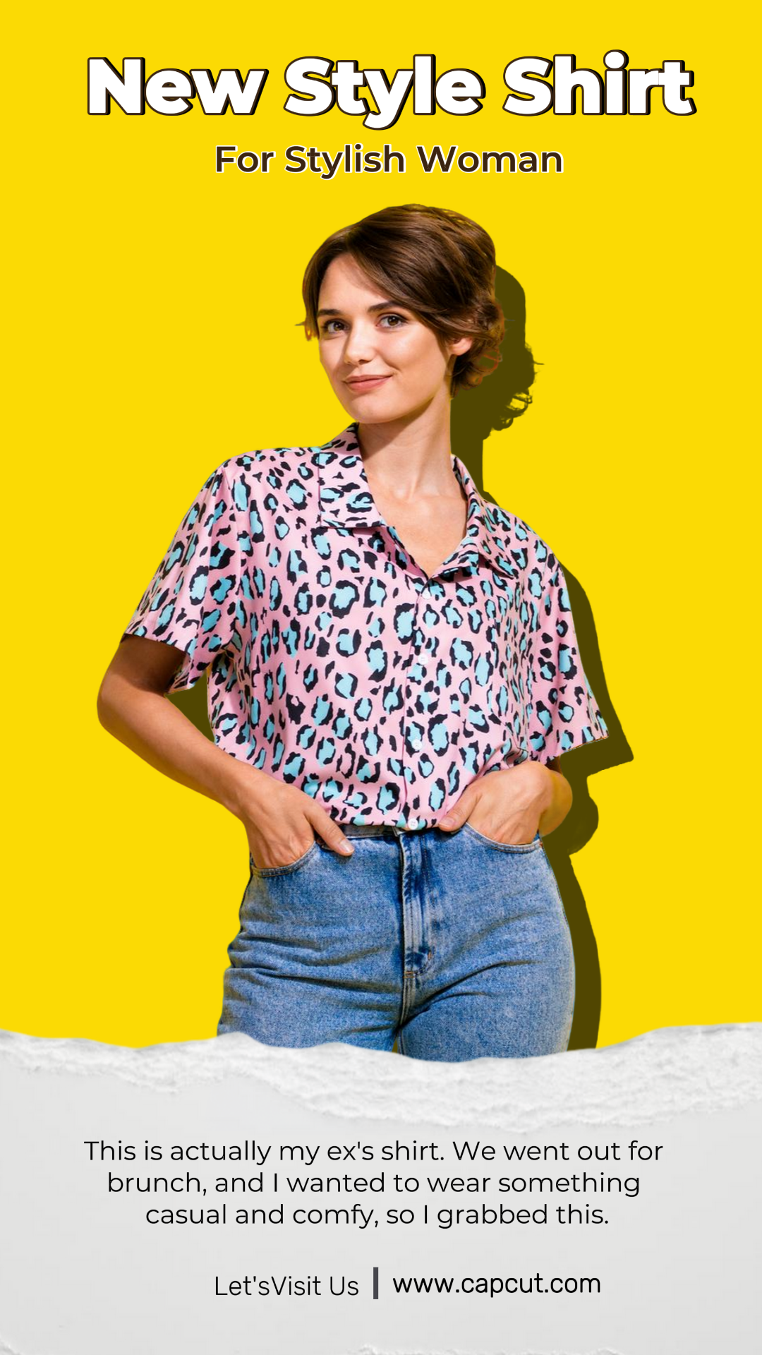 Kleidung und Schuhe Marketing Poster Frau Shirt Verkauf Instagram Story