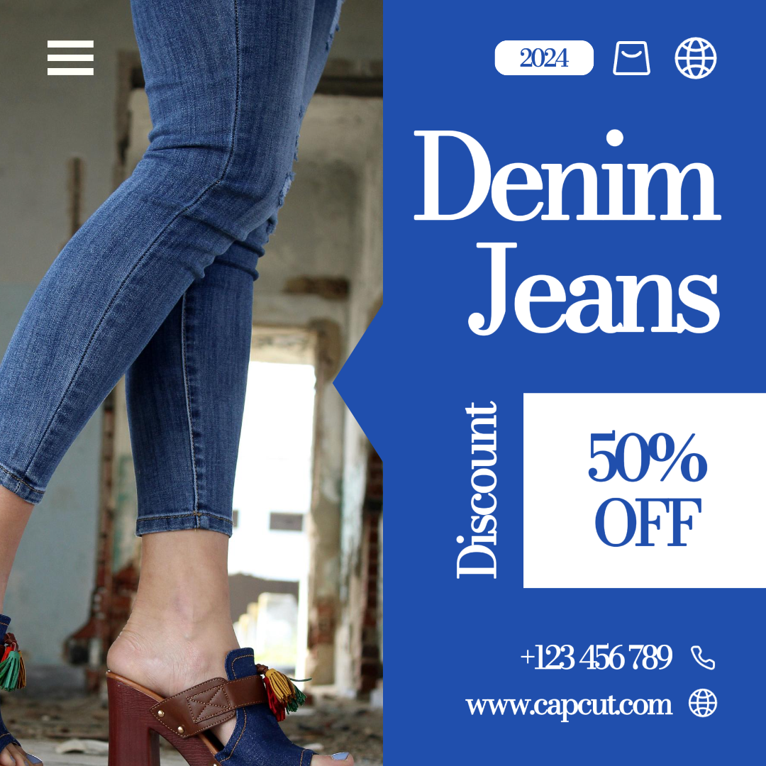 Clothing Jeans Denim Marketing Poster Instagram Post Minimalist