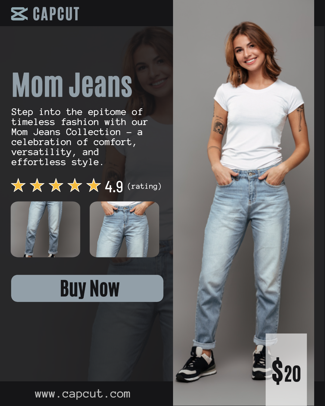 Moda Mom Jeans Produto Exibição Instagram Retrato