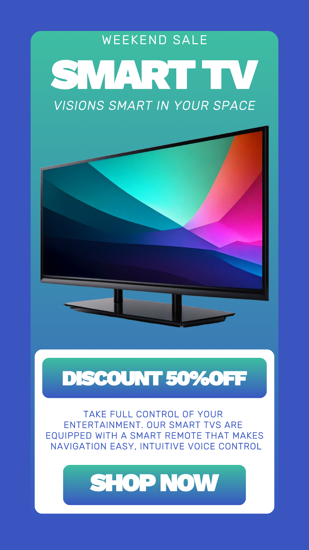 Venta de TV inteligente electrónica tiktok minimalista