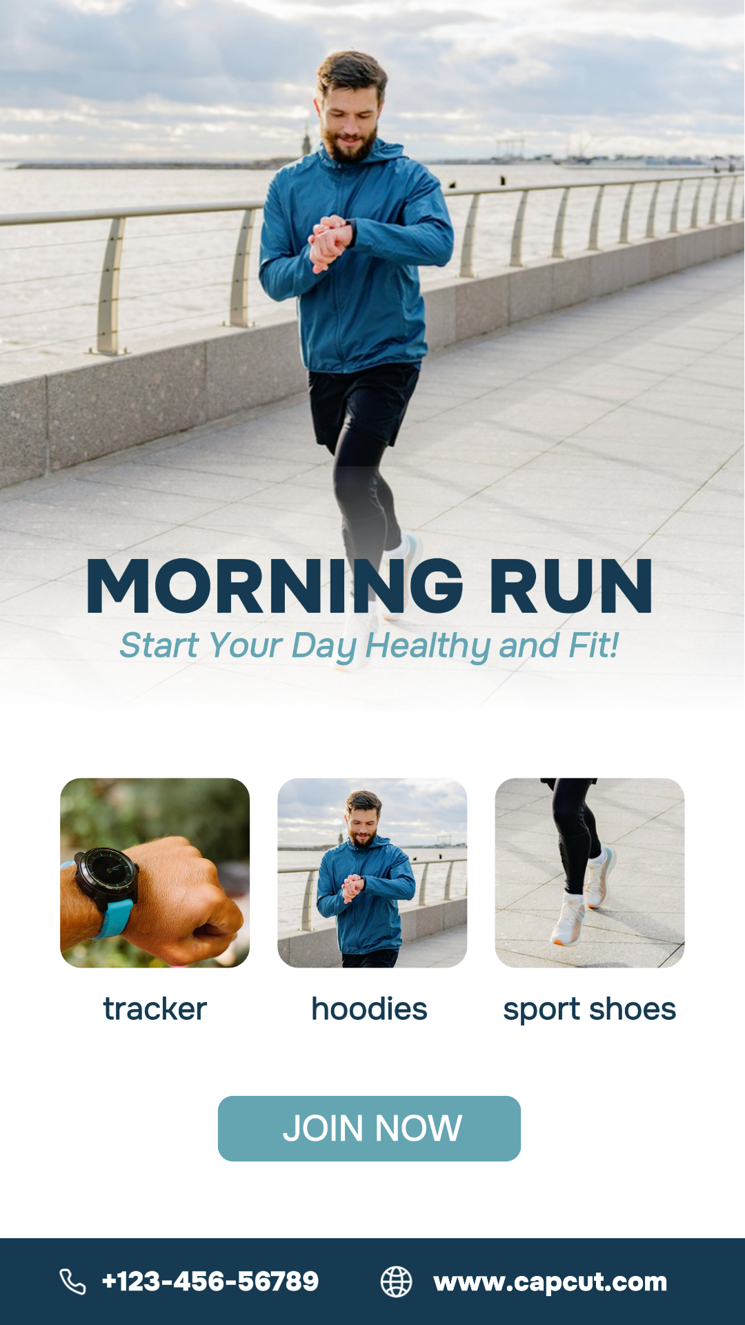 Sports and match marketing poster atletismo instagram story blue | Redação Publicitária