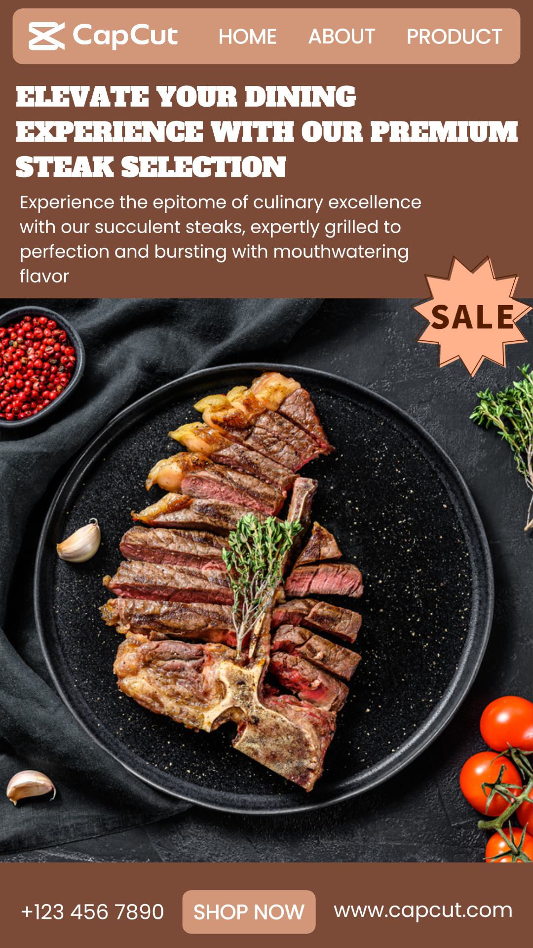 Food and Beverage - Marketing Poster Premium Steak Instagram Story