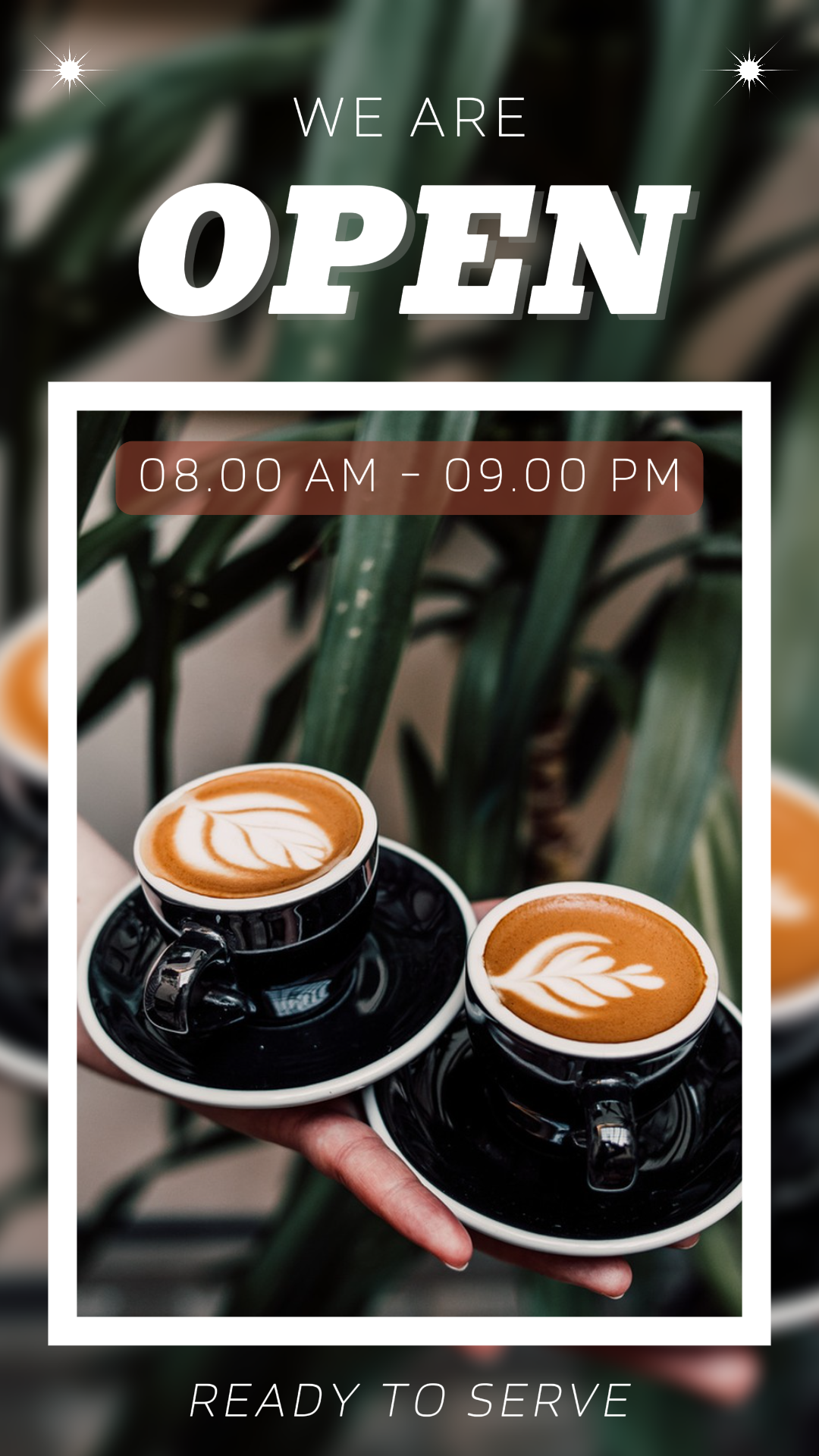 business and office creative poster instagram story we are open white