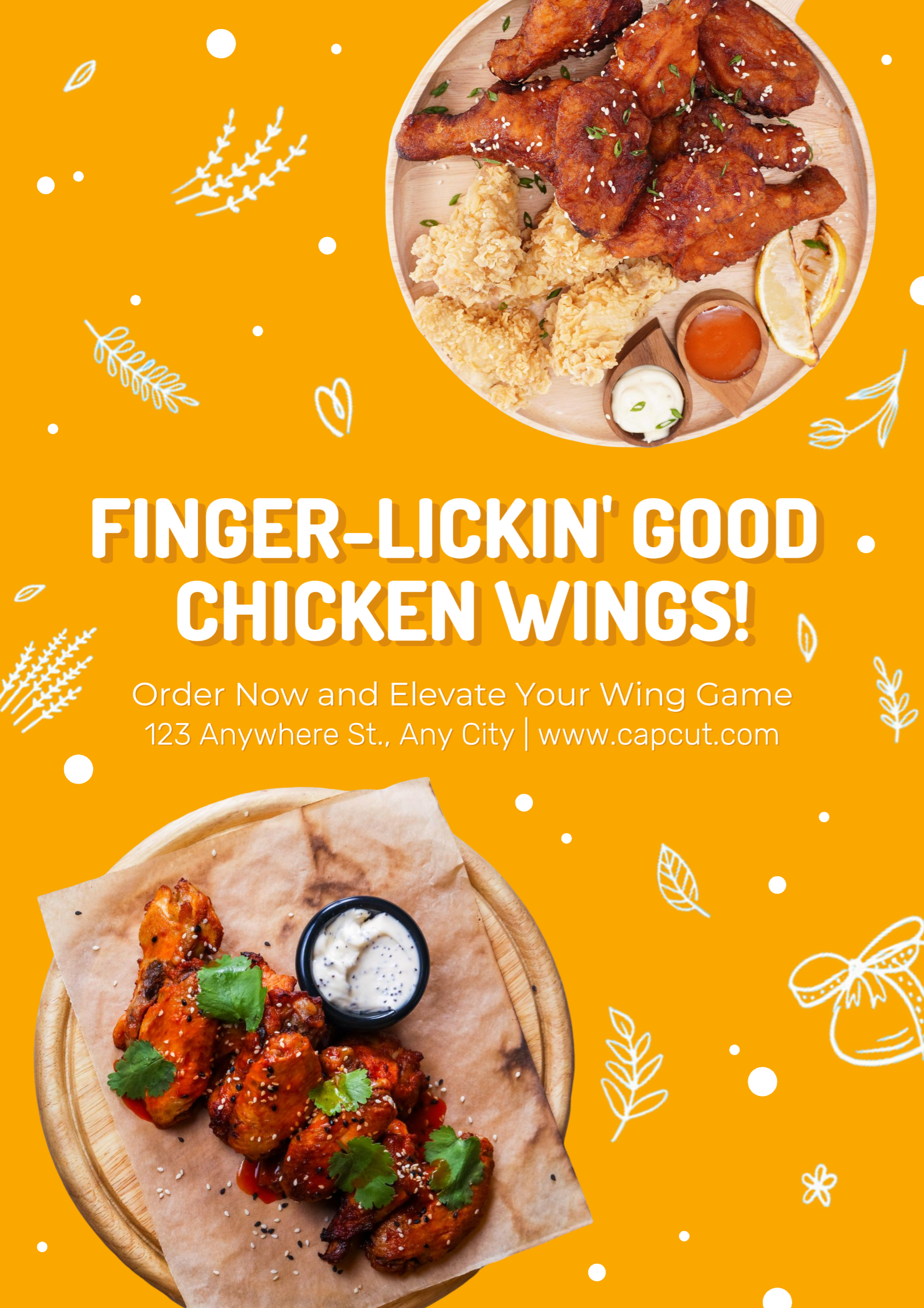 Food and Beverage General Promotion Marketing Poster Golden Yellow