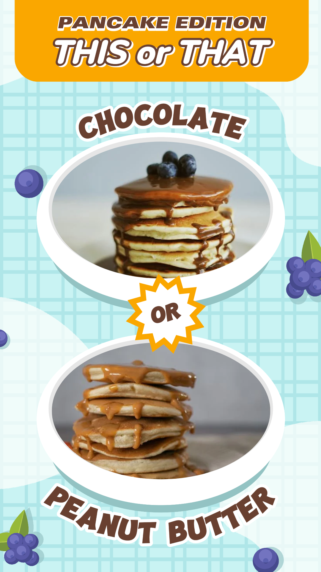 Jeu social créatif Pancake Day - ceci ou cela - Nourriture - Tiktok - Vert menthe Jaune