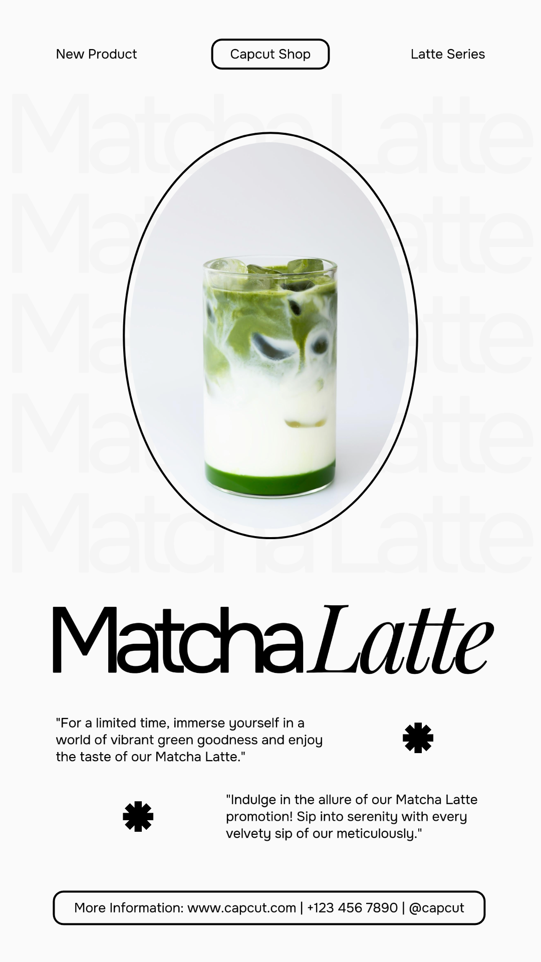 Bebida - Pôster de Marketing Matcha Latte Instagram Story