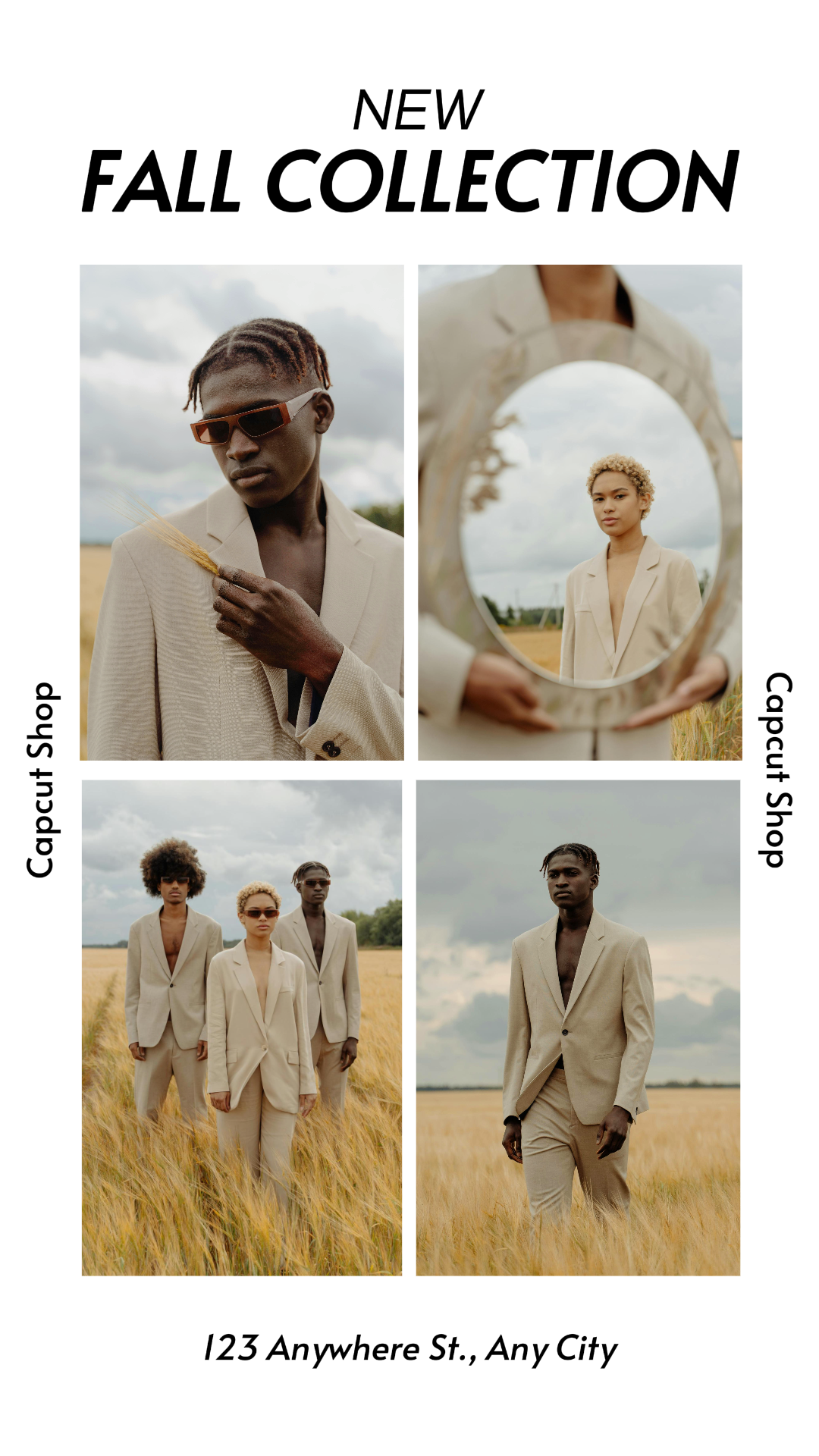 Minimalistische Collage Marketing Poster Sammlung Tiktok Video Cover Elegant