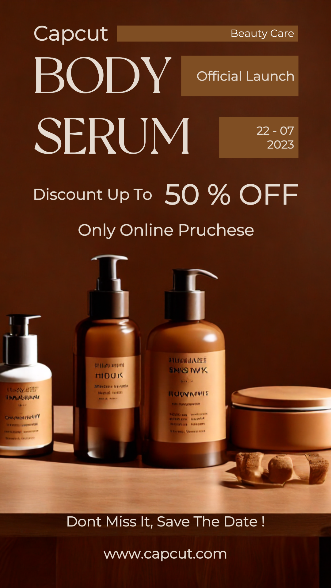 Beauty Body Serum Promoção Instagram Stories