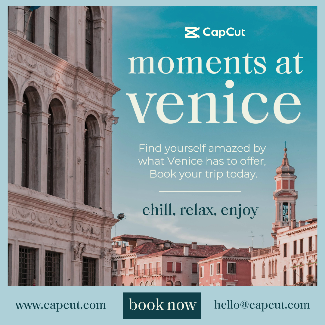 Kreatives Reiseposter Instagram Momente in Venedig