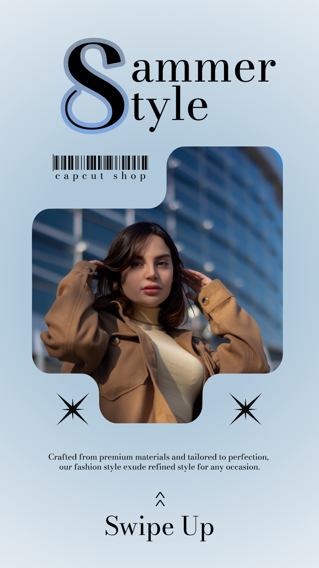 Cartel De Marketing De Ropa Historia De Instagram Azul Y Negro 