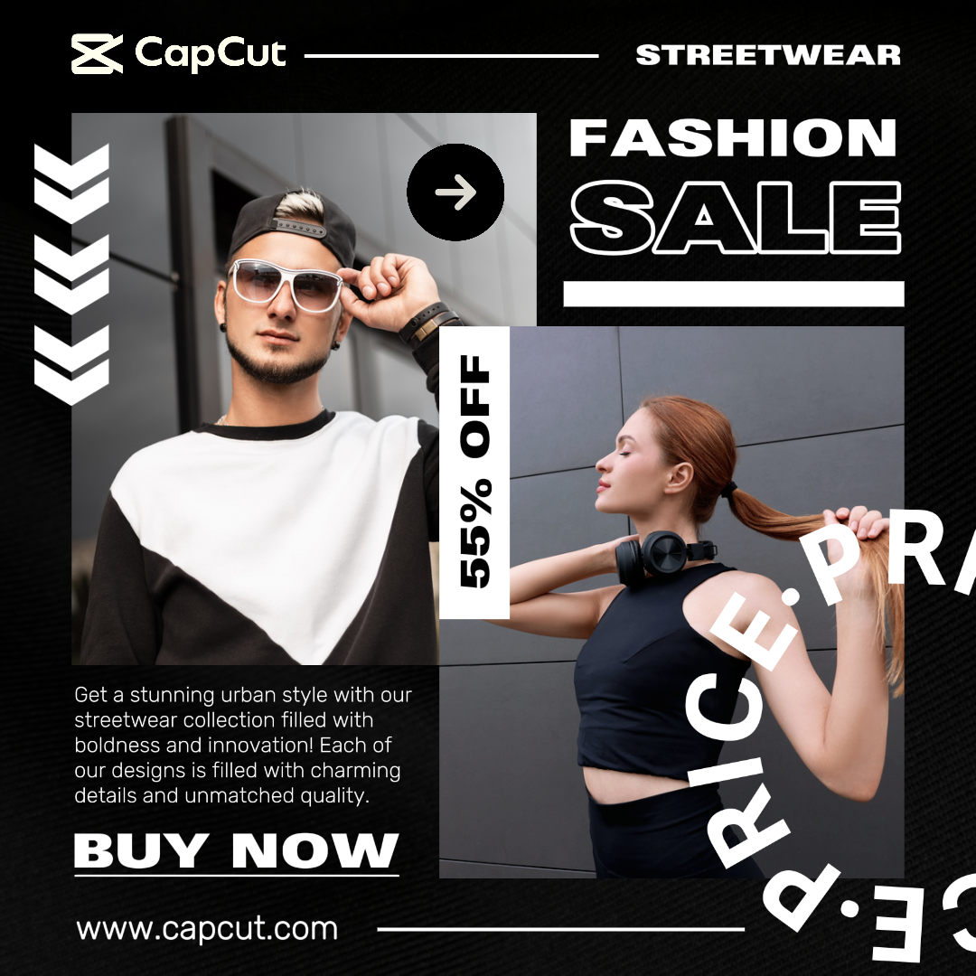 Fashion Promotion Instagram Post Streetwear Black