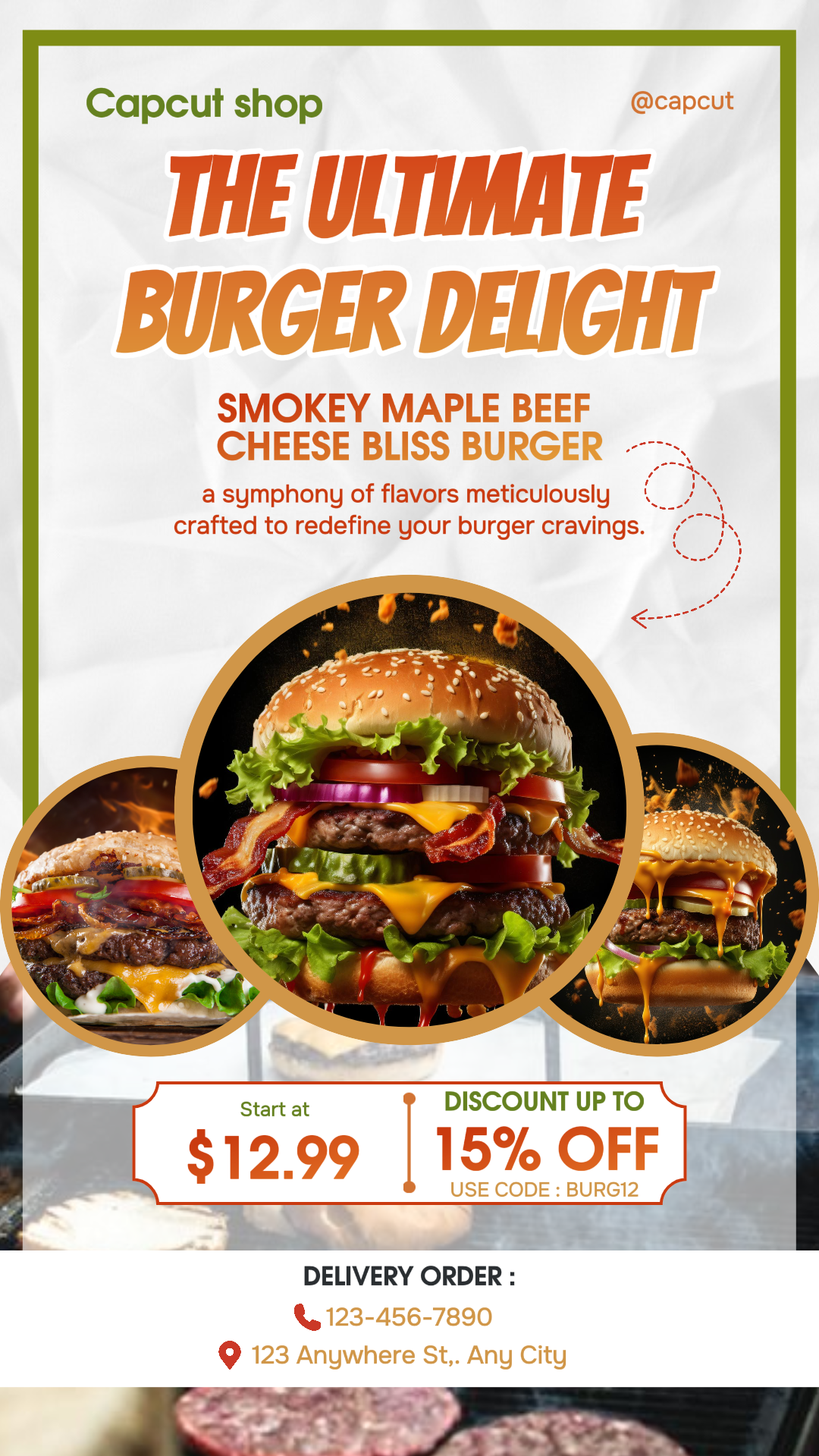 Food Beef Cheese Burger Promotion Tiktok