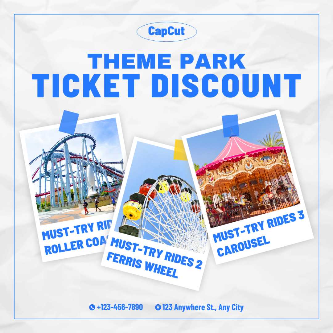 Entertainment Theme Park Discount Minimalist
