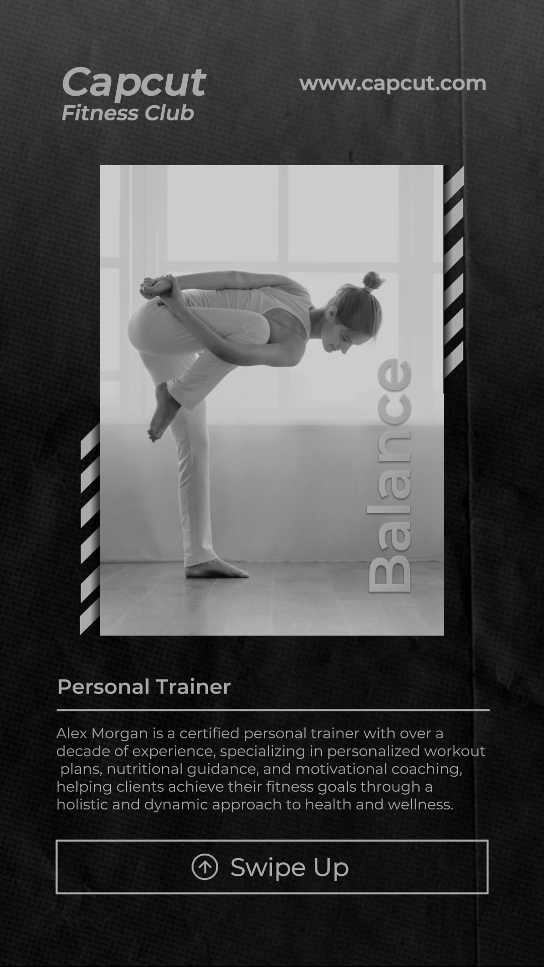 Póster de marketing de entrenamiento y fitness Historia de Instagram Monocromo