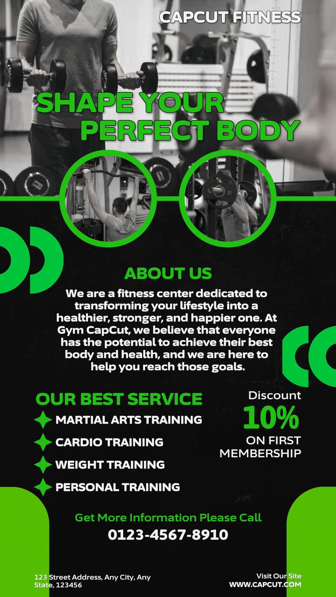 Latihan dan kebugaran Bentuk Kisah Instagram Promosi Tubuh Sempurna Anda