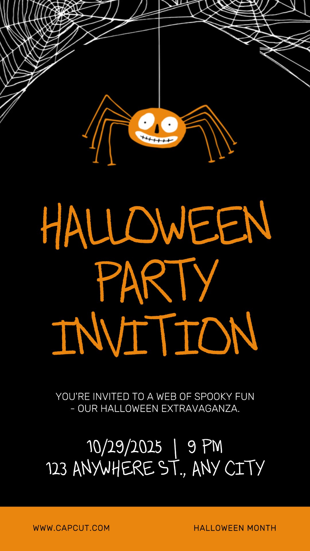 Invitation à la fête d'Halloween Histoire Instagram
