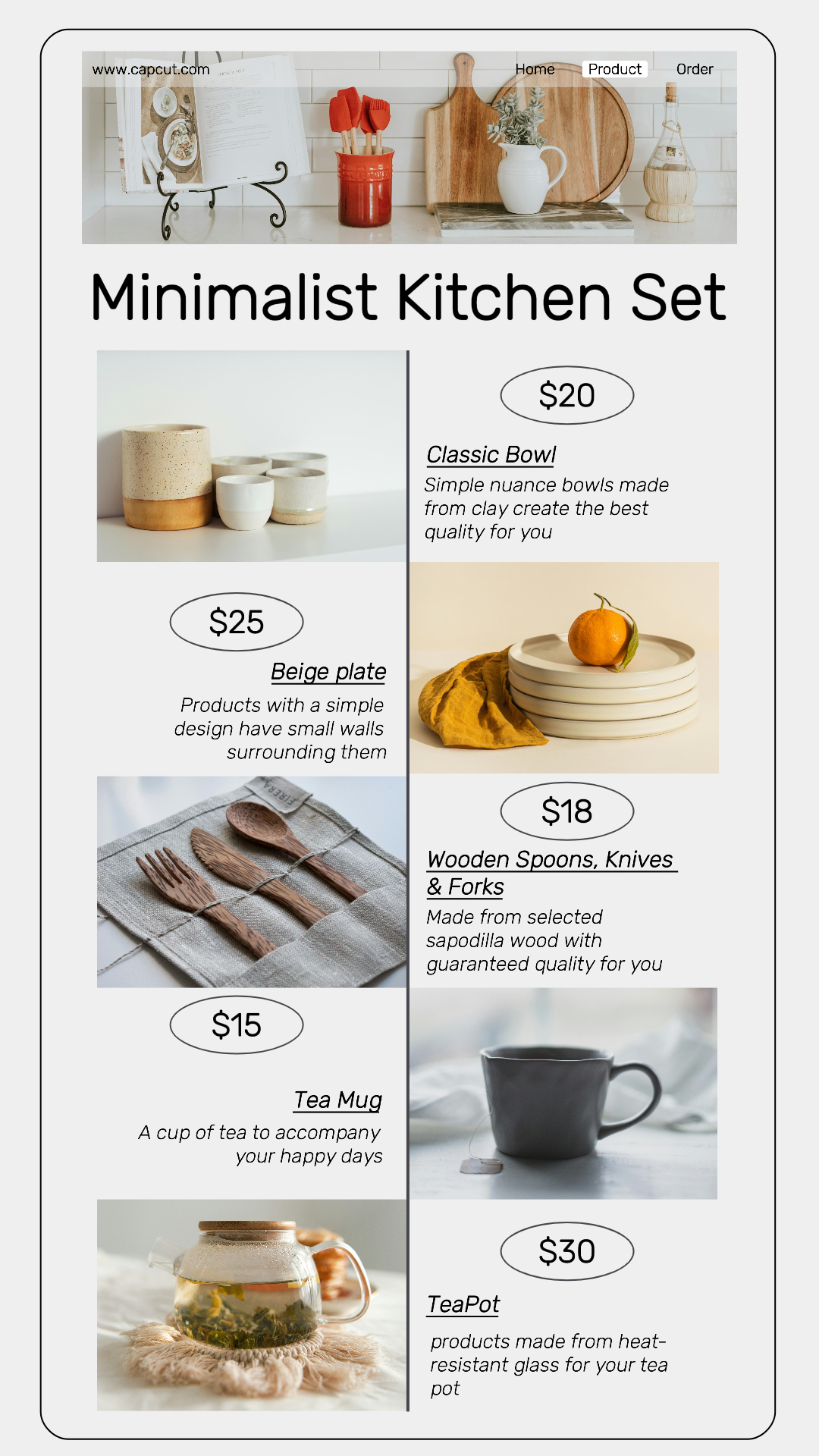 Ensemble de cuisine Affichage du produit Instagram Story