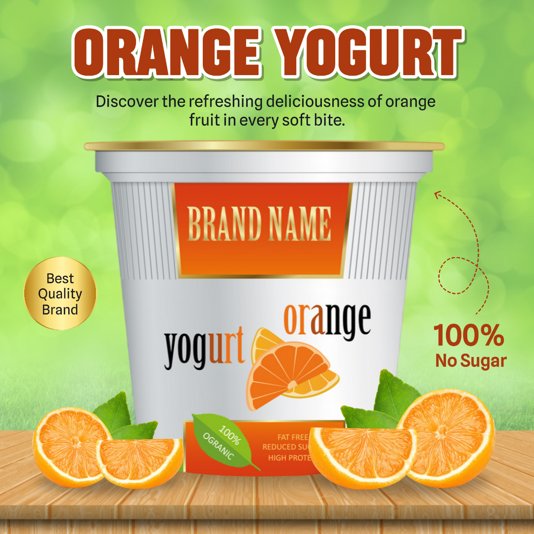 E-commerce Food Orange Yogurt Product Display