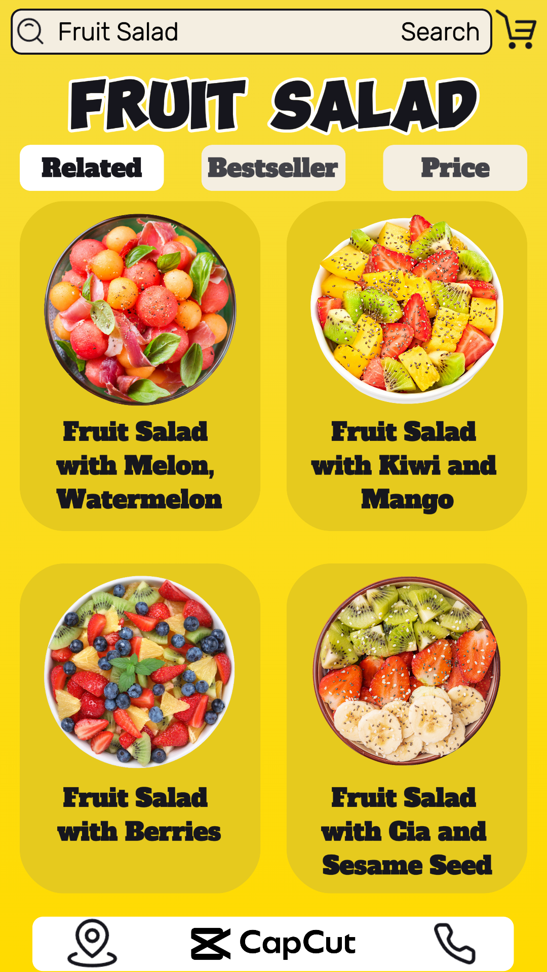 Nourriture et boissons Affiche créative Salade de fruits