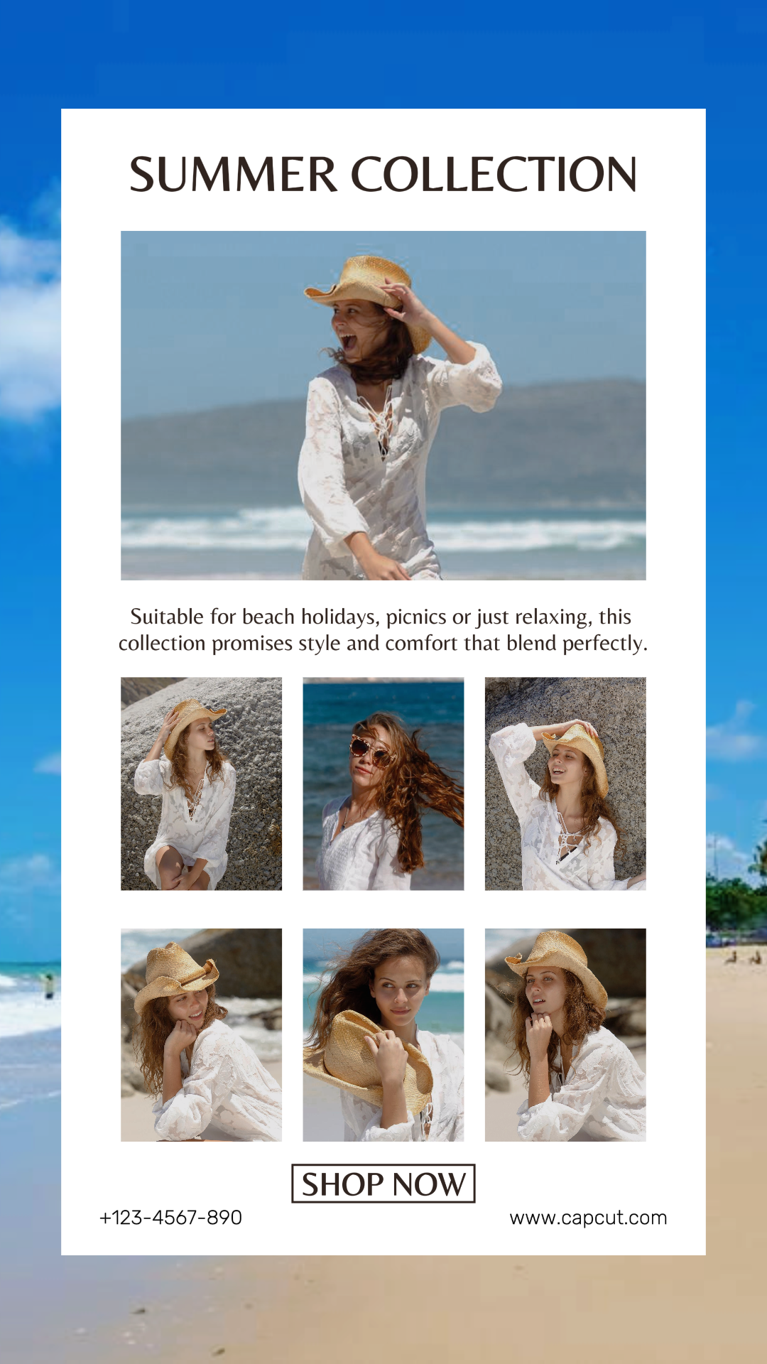Tampilan Produk Kolase Minimalis Koleksi Musim Panas Kisah Instagram