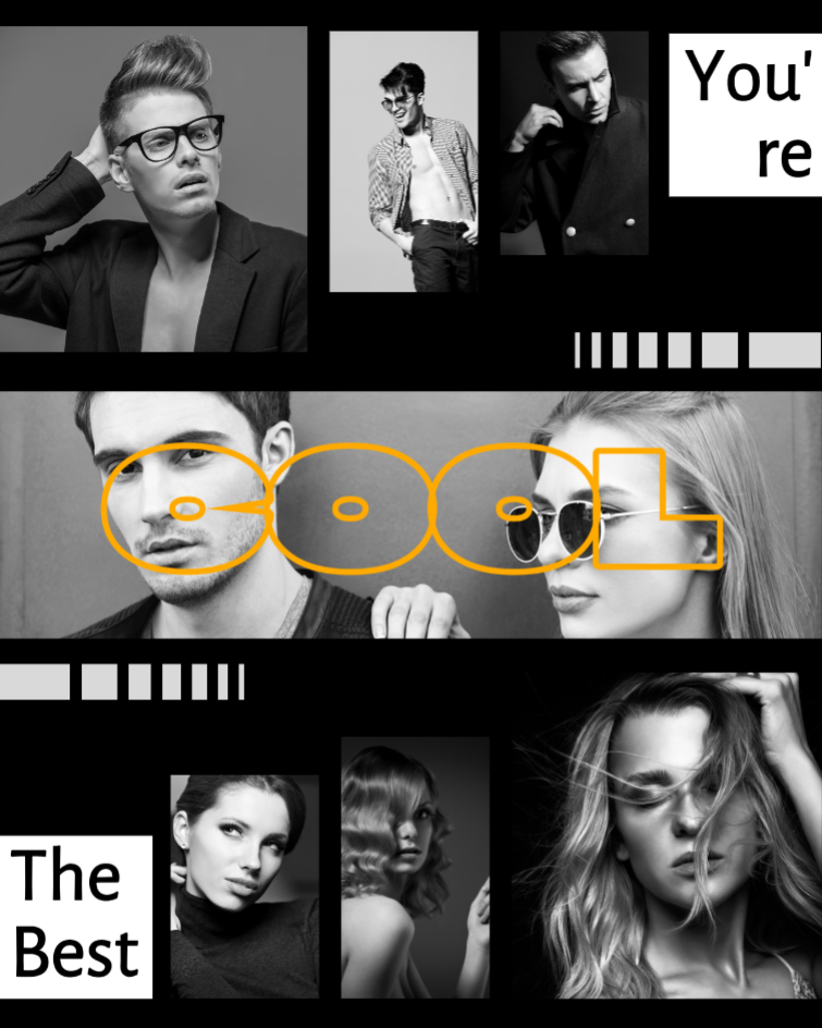 Collage de fotos sin marketing Elegante - Blanco y Negro