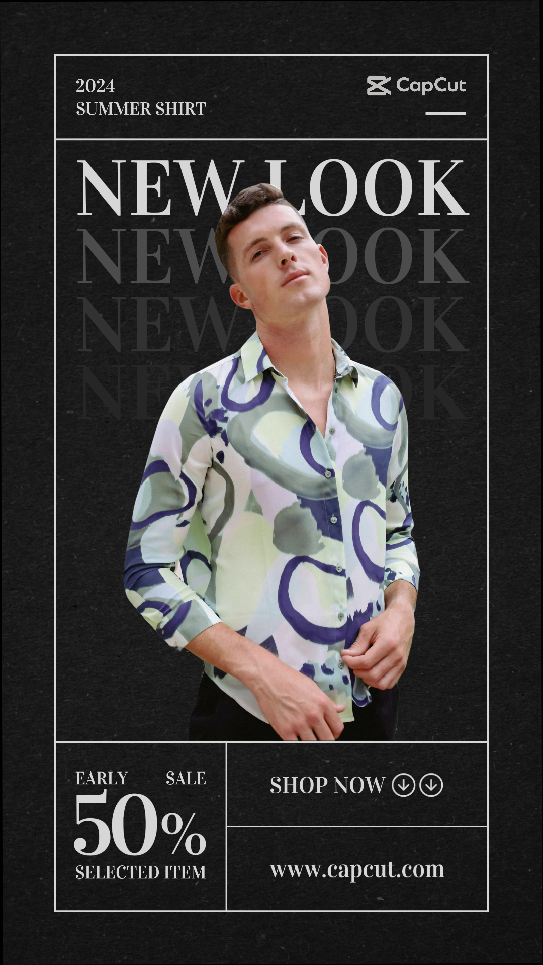 Kemeja Poster Pemasaran Pakaian dan Sepatu Tampilan Baru Kisah Instagram