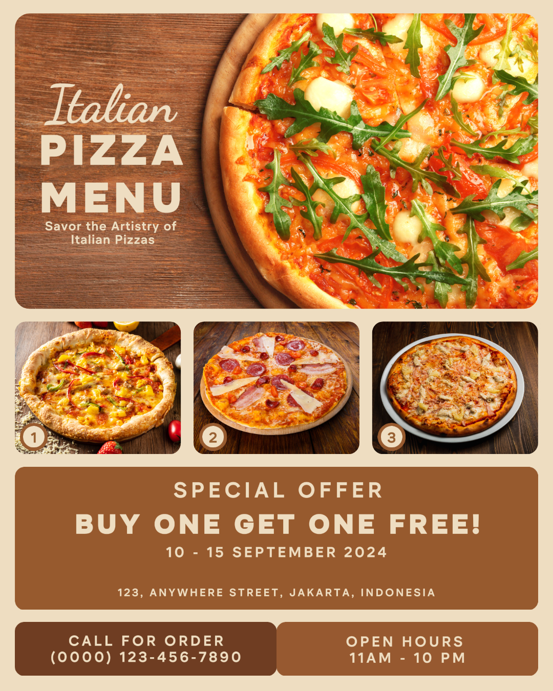 italian pizza menu instagram post