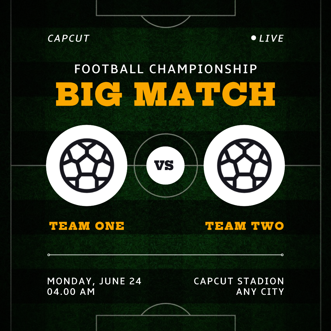 Fußball großer Spieltag Instagram Post Vorlage