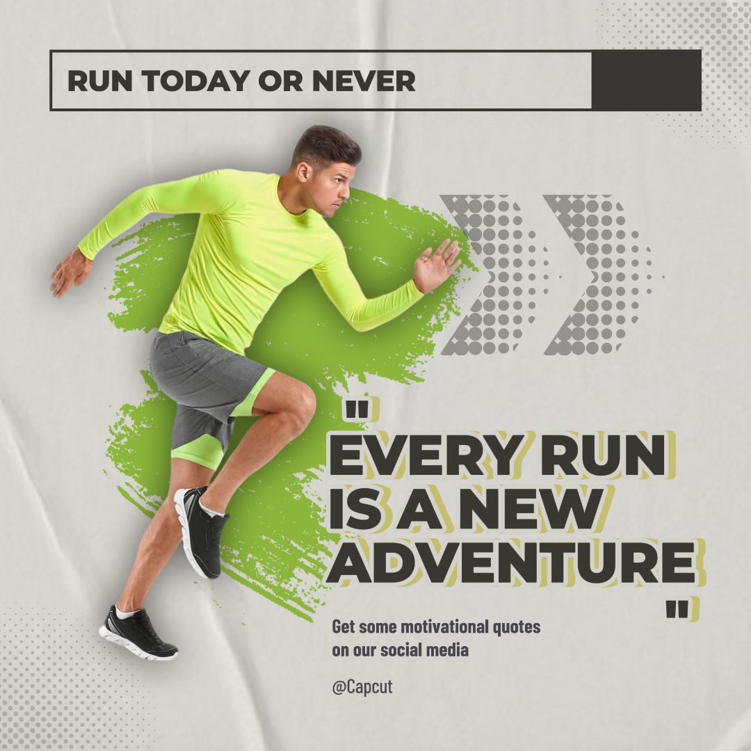 Workout & Fitness Kreatives Poster Laufendes Zitat