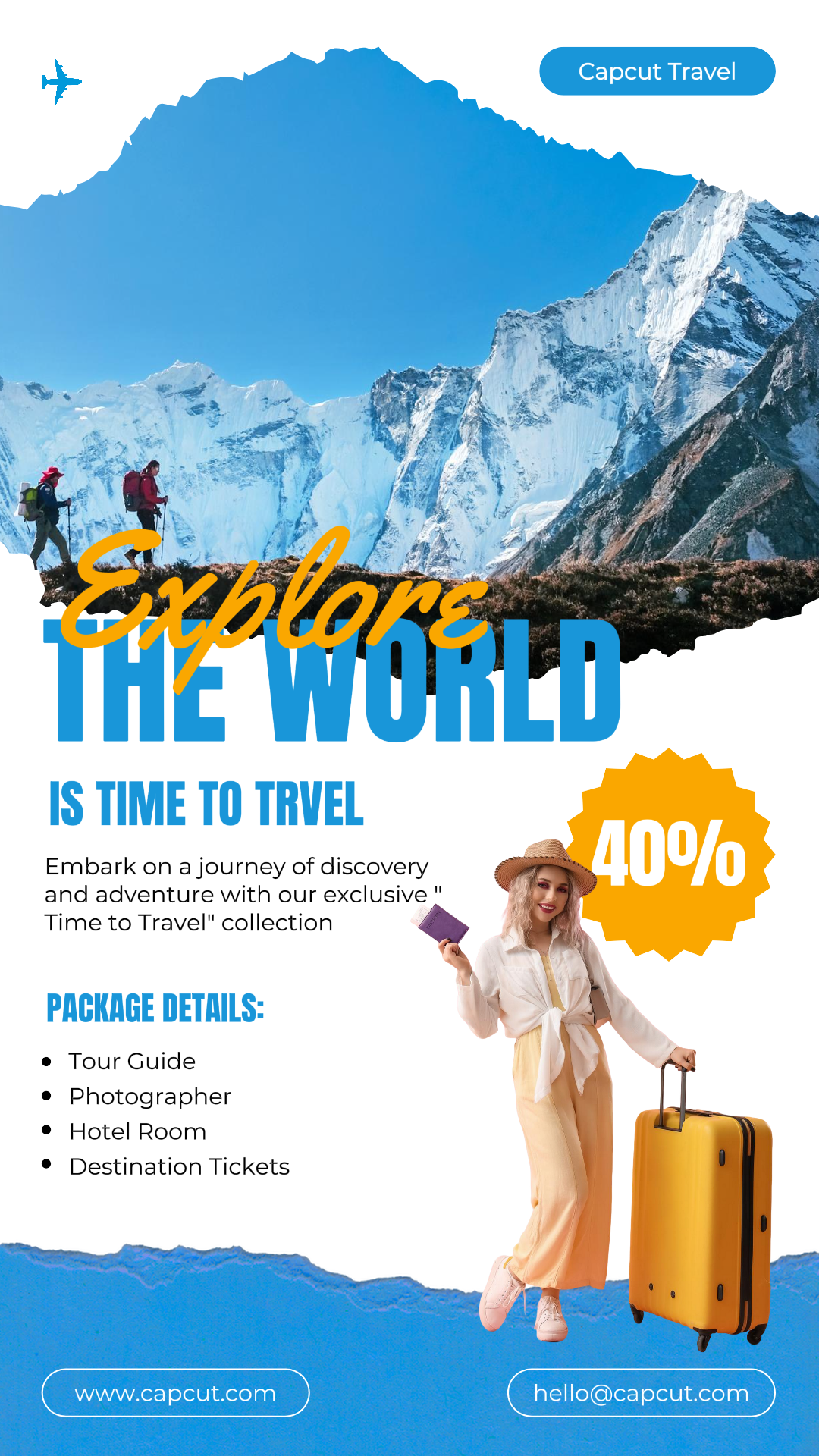 Cartel de marketing de viajes Tiempo para viajar Promoción Historia de Instagram