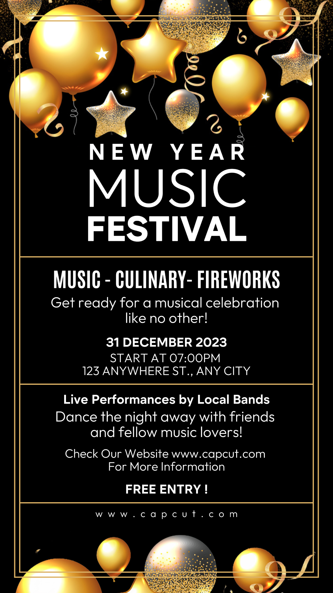 New Year Music Festival Instagram Story