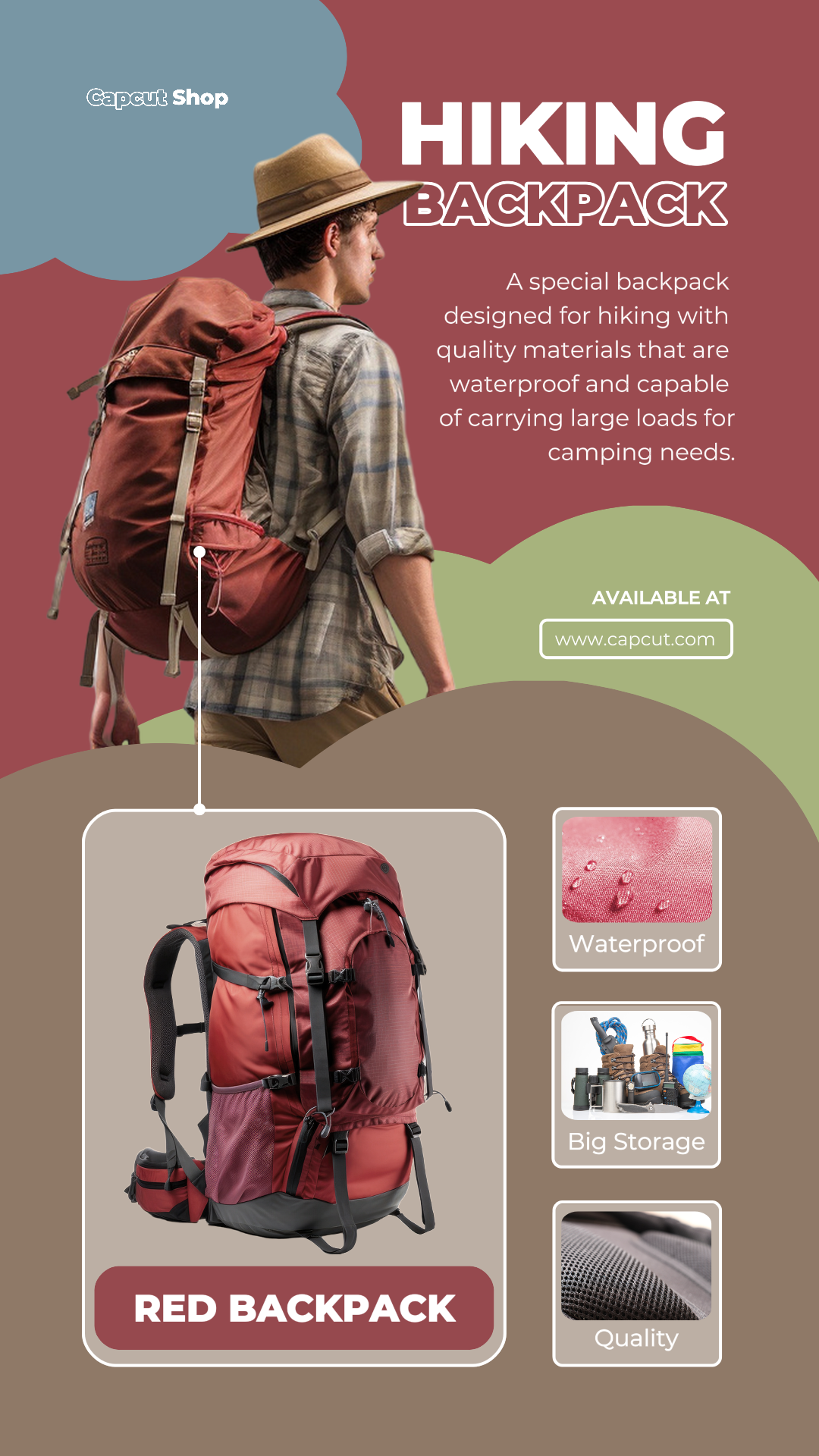 Hiking Backpack Red Cloud Product Callout Story