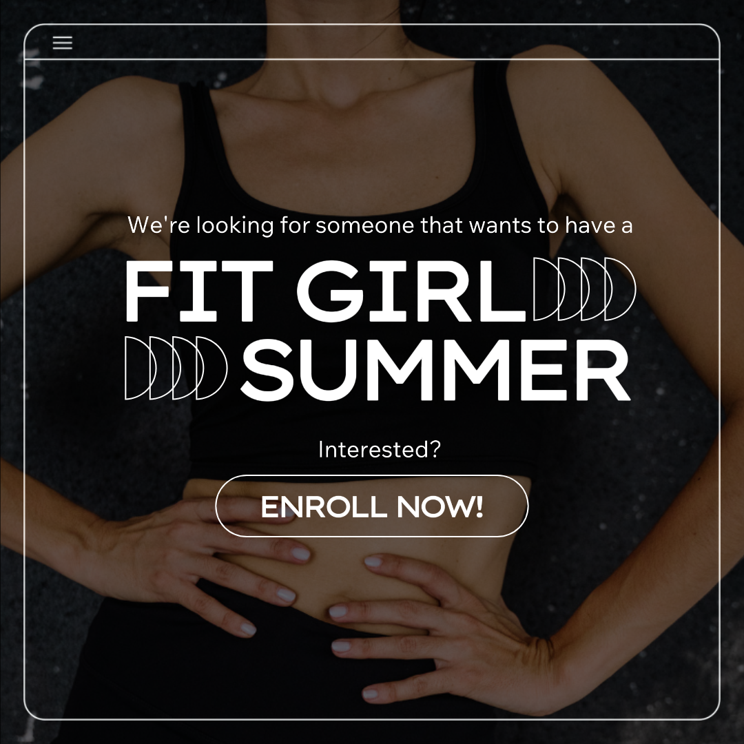 Pôster de Marketing de Treino e Fitness Estilo Delicado IG Post - Black Fit Girl Summer Post