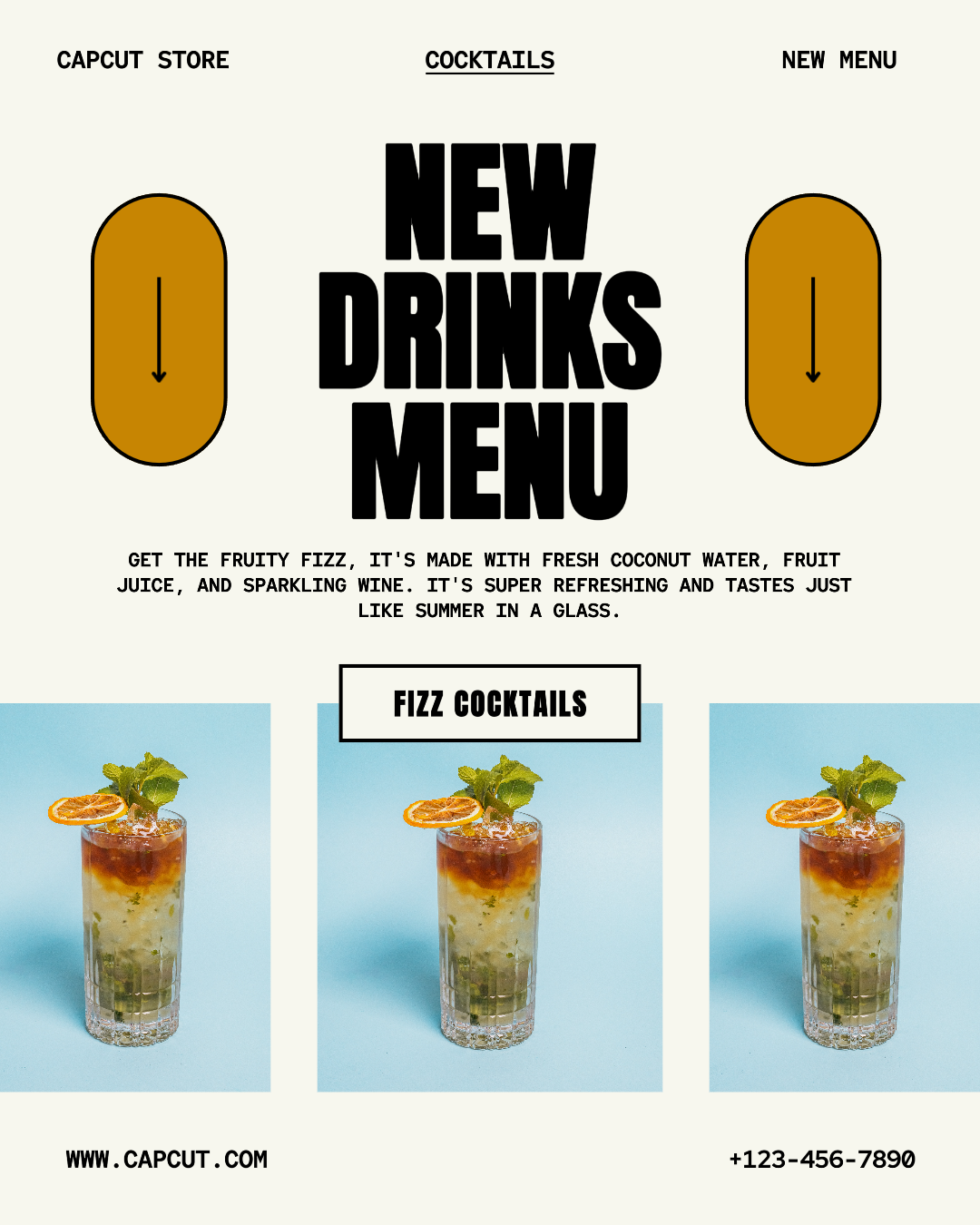 New Drinks Menu Cocktails Instagram Portrait