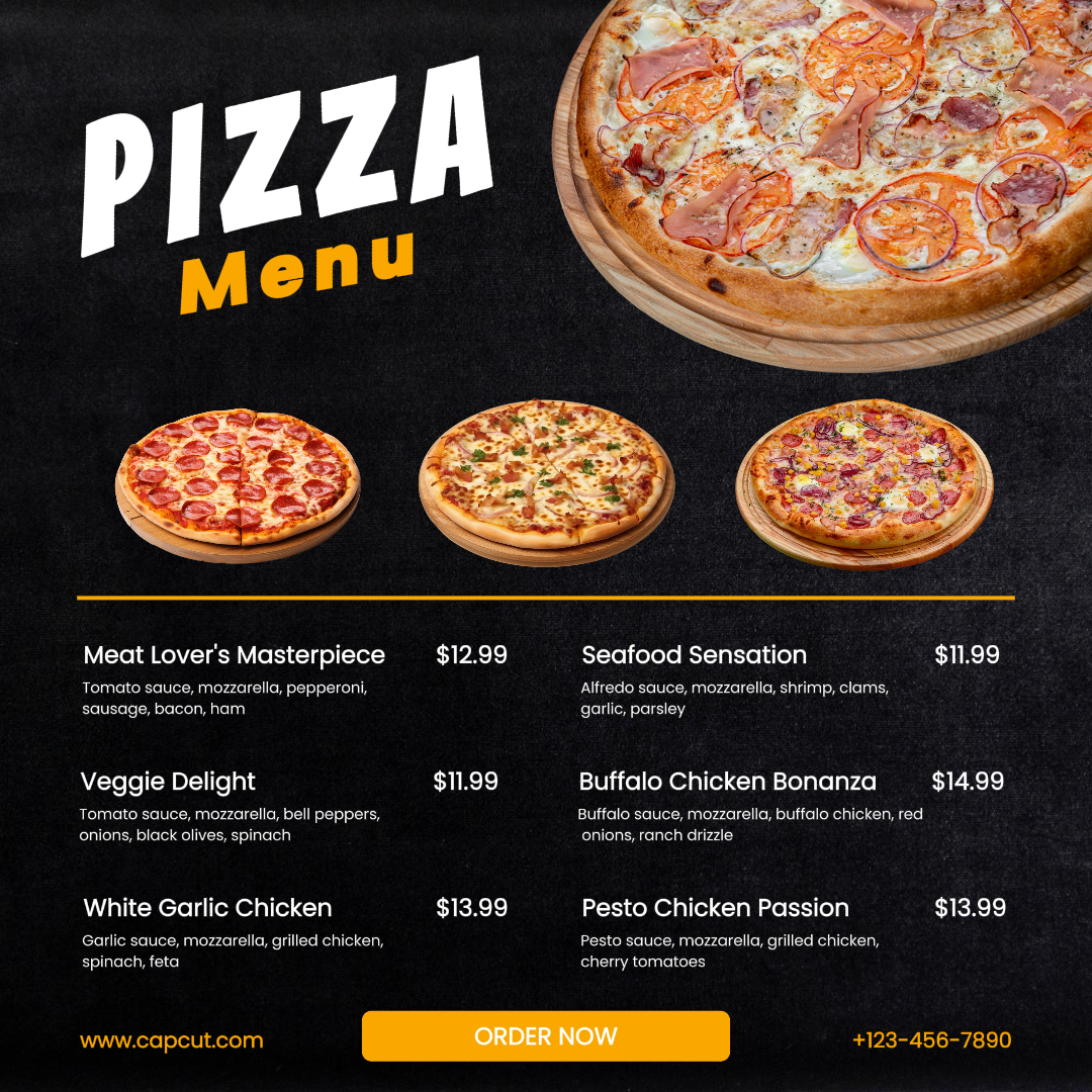 Menu Promosi Makanan Pizza Restaurant Instagram Post