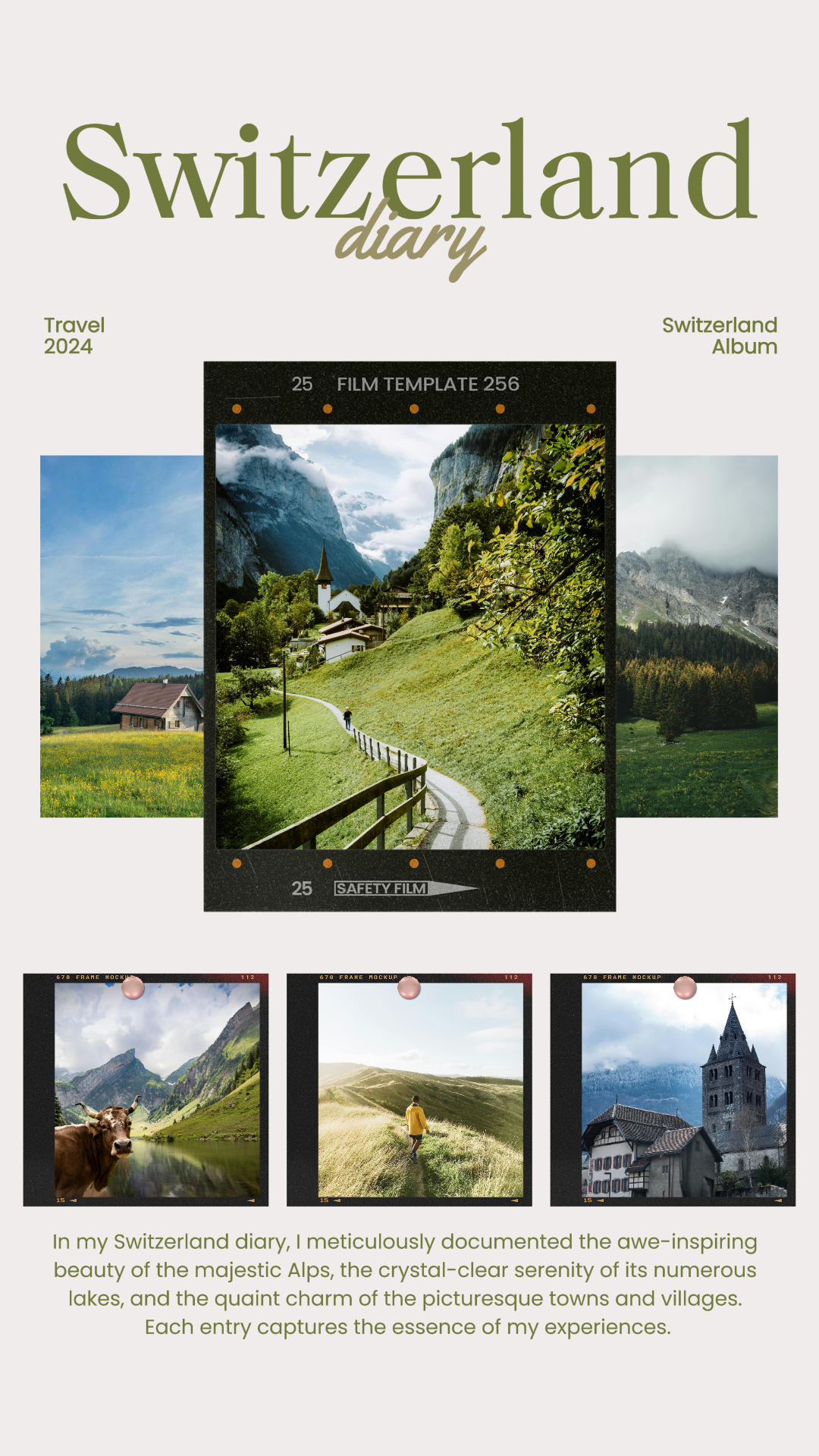 Travel Creative Poster Instagram Story Switzerland Diary
