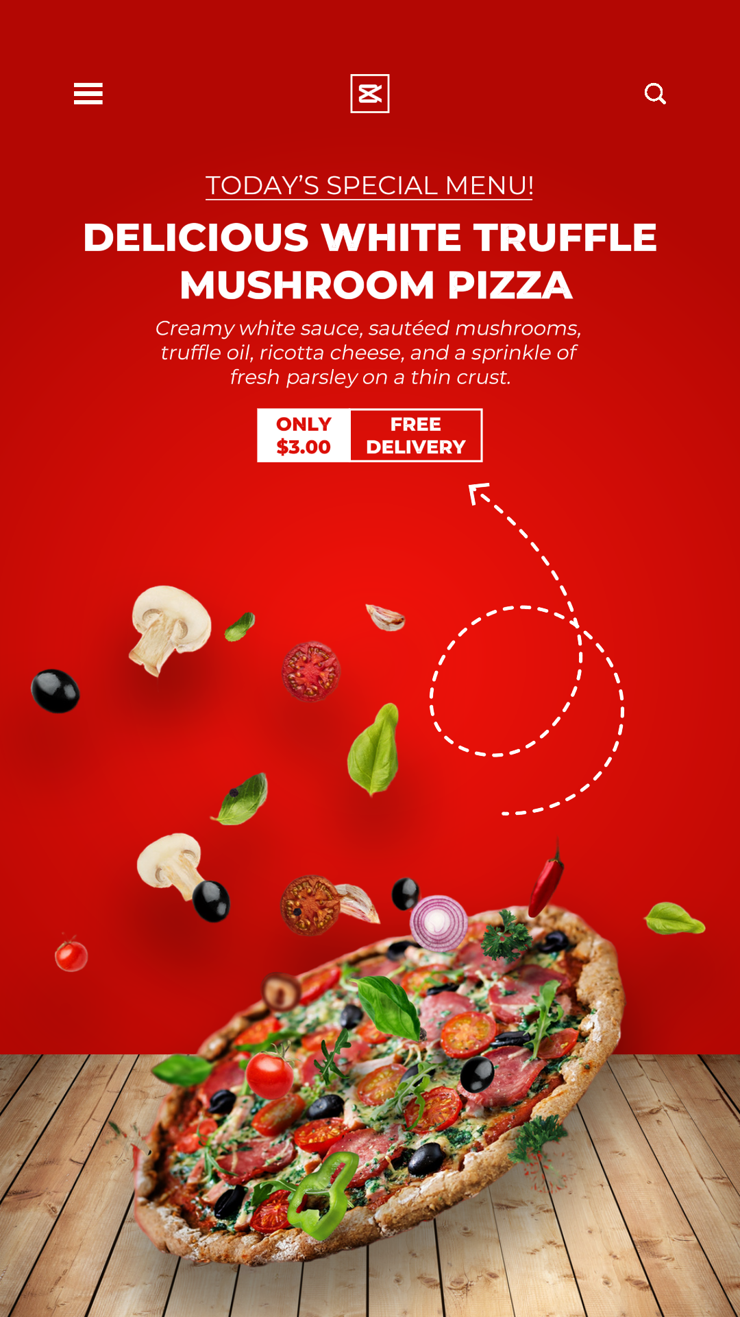 Comida Pizza Menú Especial Historia de Instagram