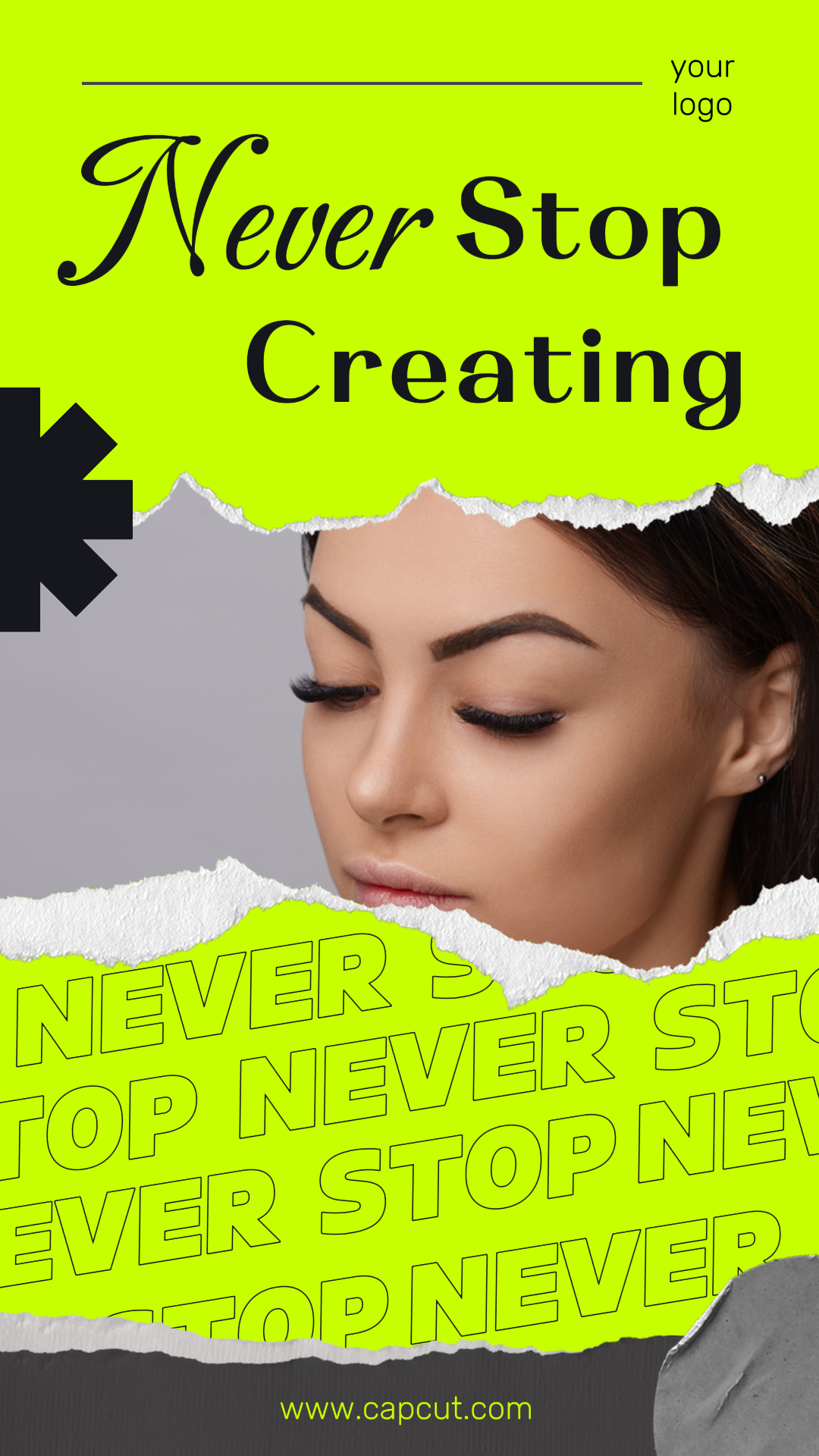 Pôster de texto futurista História do Instagram