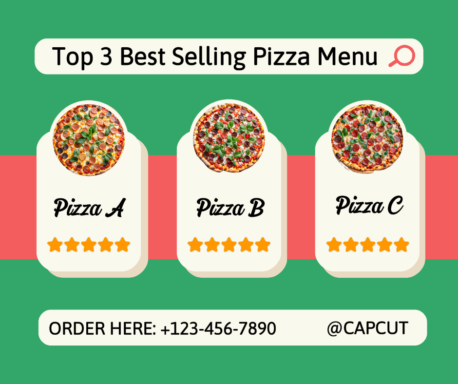 Food Pizza Best Menu Display Product Facebook Post