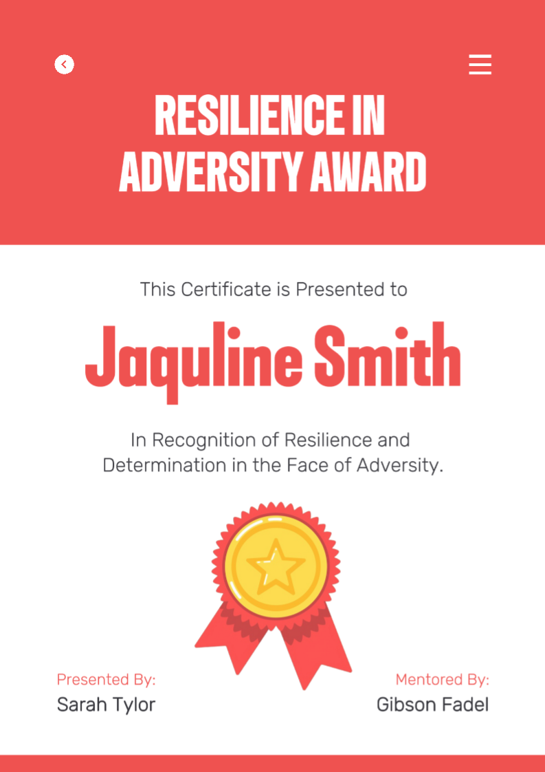 Non-Marketing Certificate Red Illustration