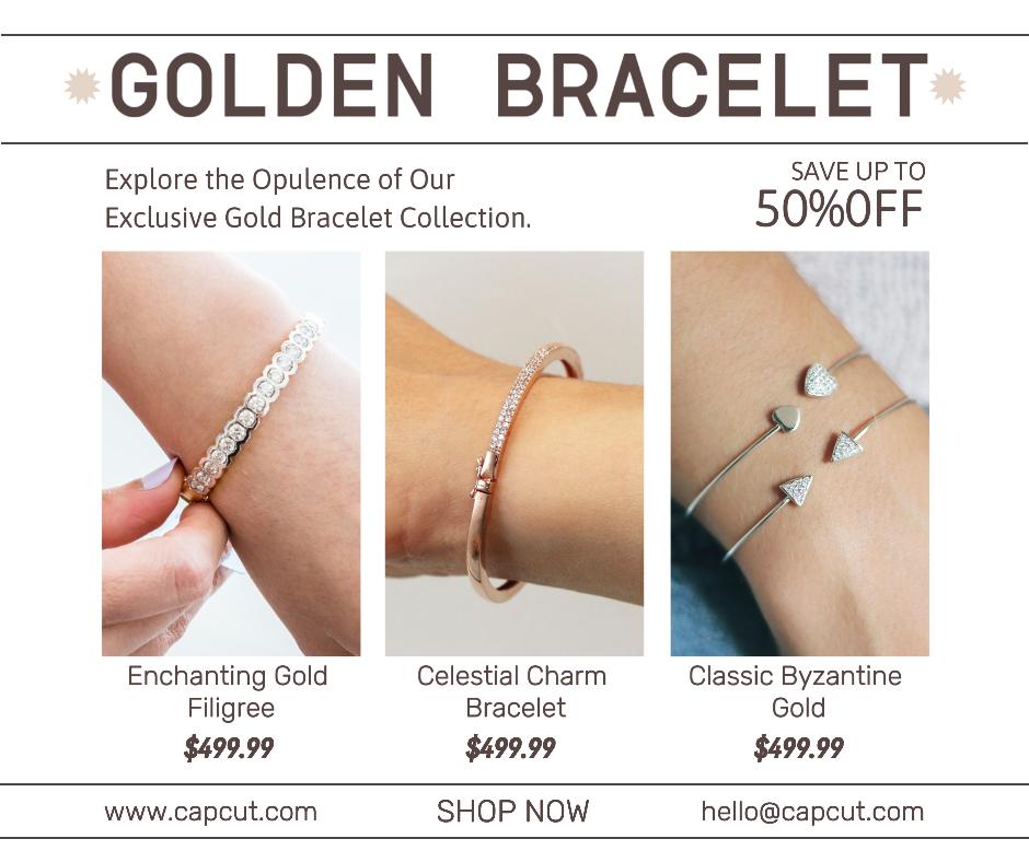 Golden Bracelete Display Product Facebook Post