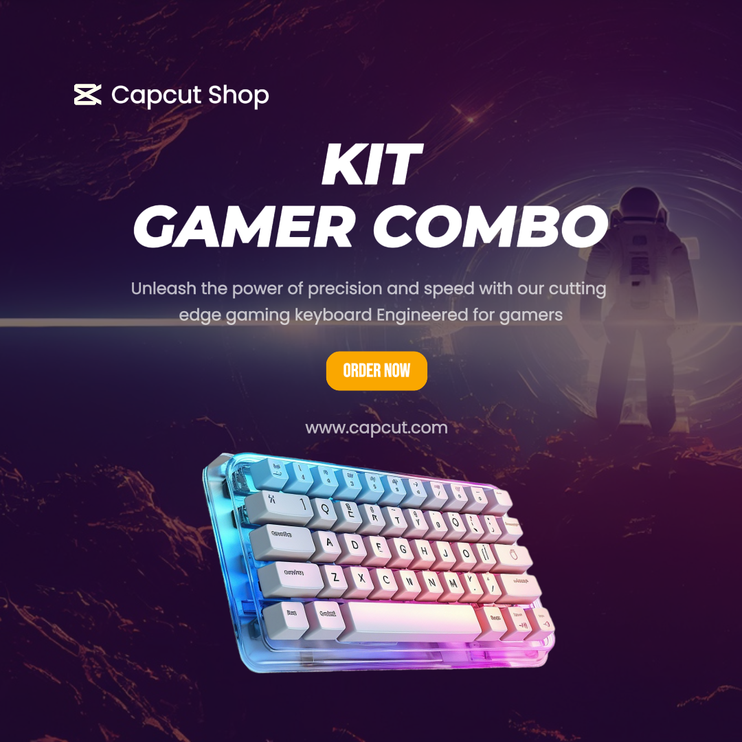 Teclado Gamer Instagram Post Minimalista