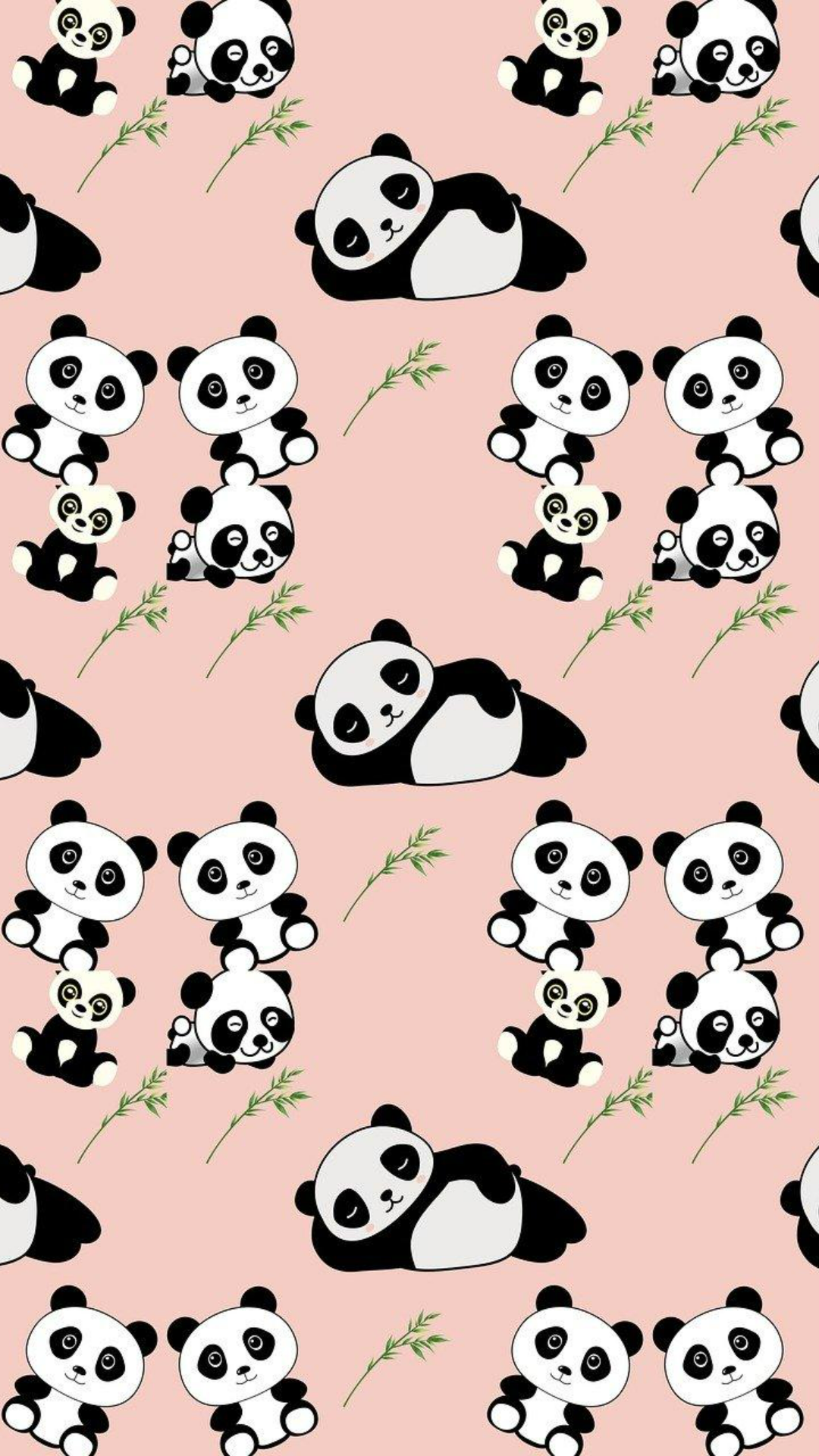 Fondo de pantalla cartel creativo lindo panda rosa