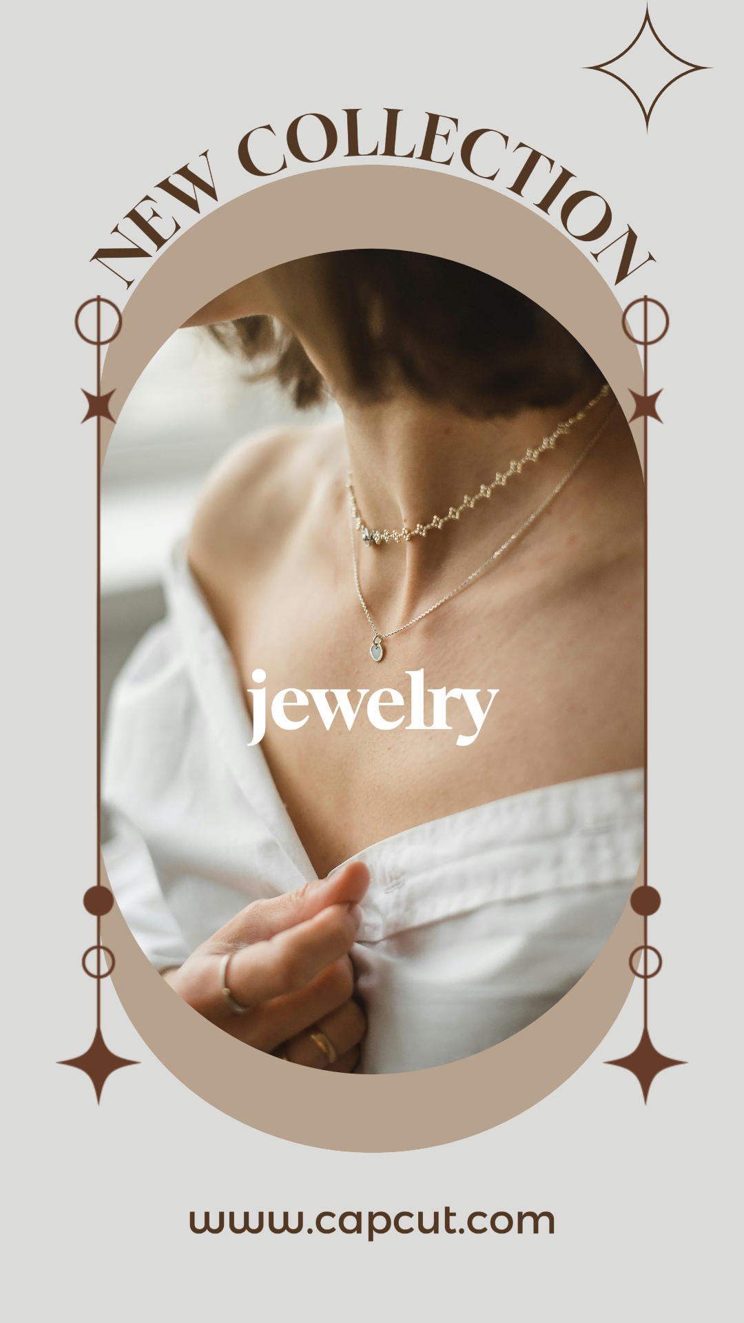 Jewelry and accessories Marketing Poster New Collection Instagram Story Elegant Brown