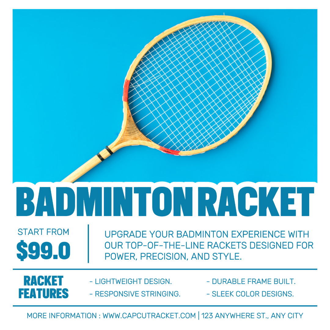 Promotion de raquette de badminton Post Instagram
