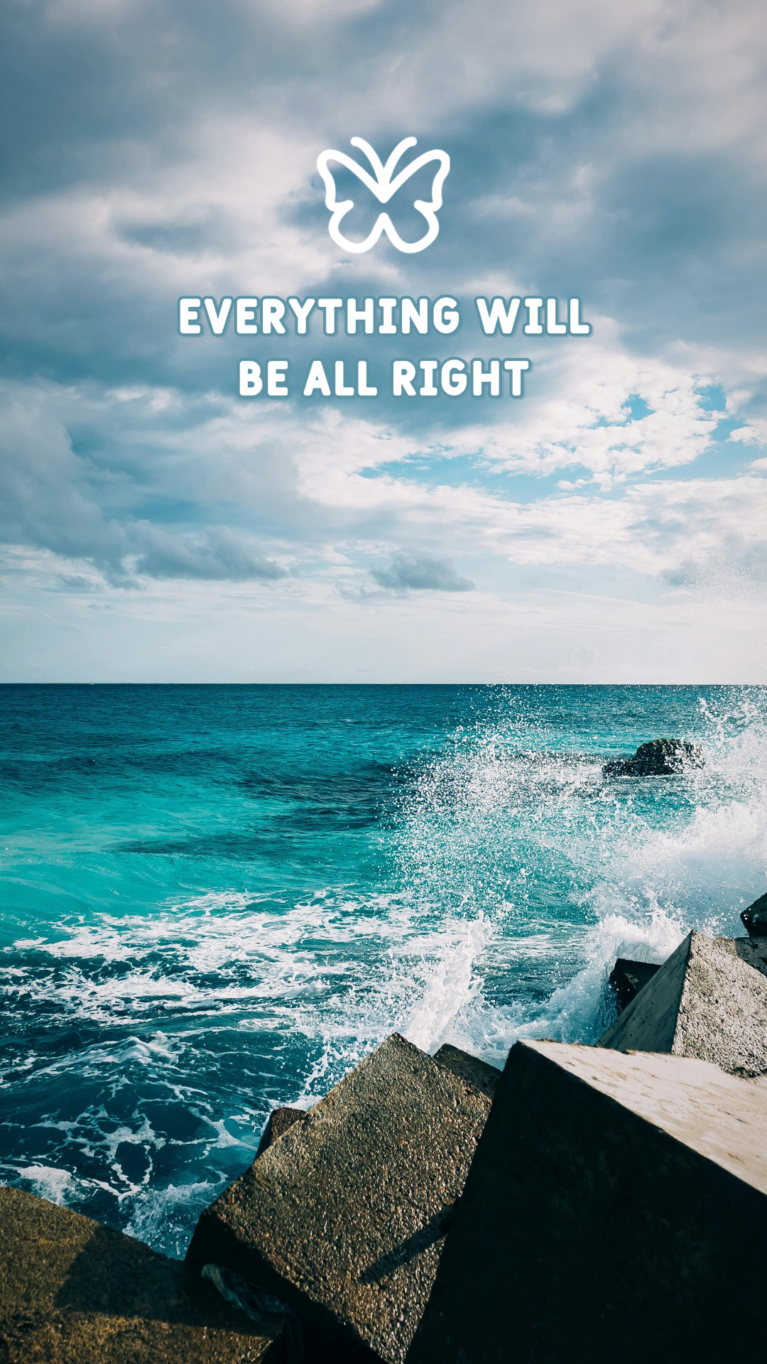 Fondo de pantalla cartel creativo azul mar