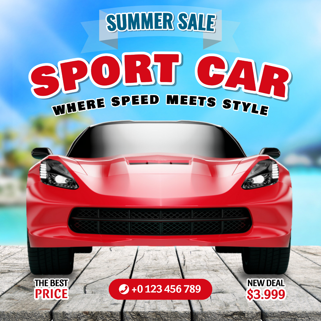 Iklan Facebook Promosi Sport Car Summer Sale